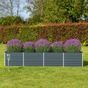 vidaXL Garten-Hochbeet Verzinkter Stahl 320x80x45 cm Grau